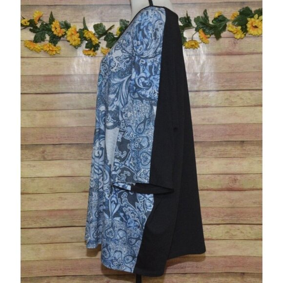 Catherines Blue Studded Paisleys Pullover Tunic Blouse Top Plus Size 3X 26W 28W - Picture 7 of 10